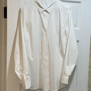 J Jill White Shirt Collection Button Front Blouse